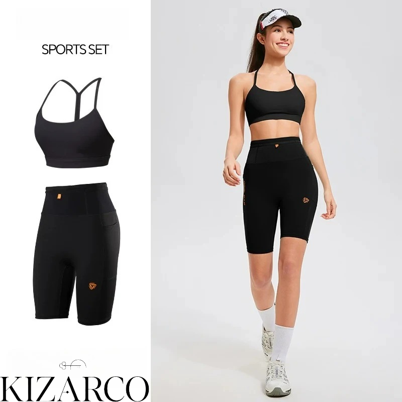 Crossfit Gear For Women - ชุดออกกำลังกายผู้หญิง เสื้อชั้นในกีฬาแบบไขว้หลัง กางเกงขาสั้นปั่นจักรยานเอวสูง แห้งเร็ว ระบายอากาศได้ดี ชุดออกกำลังกาย