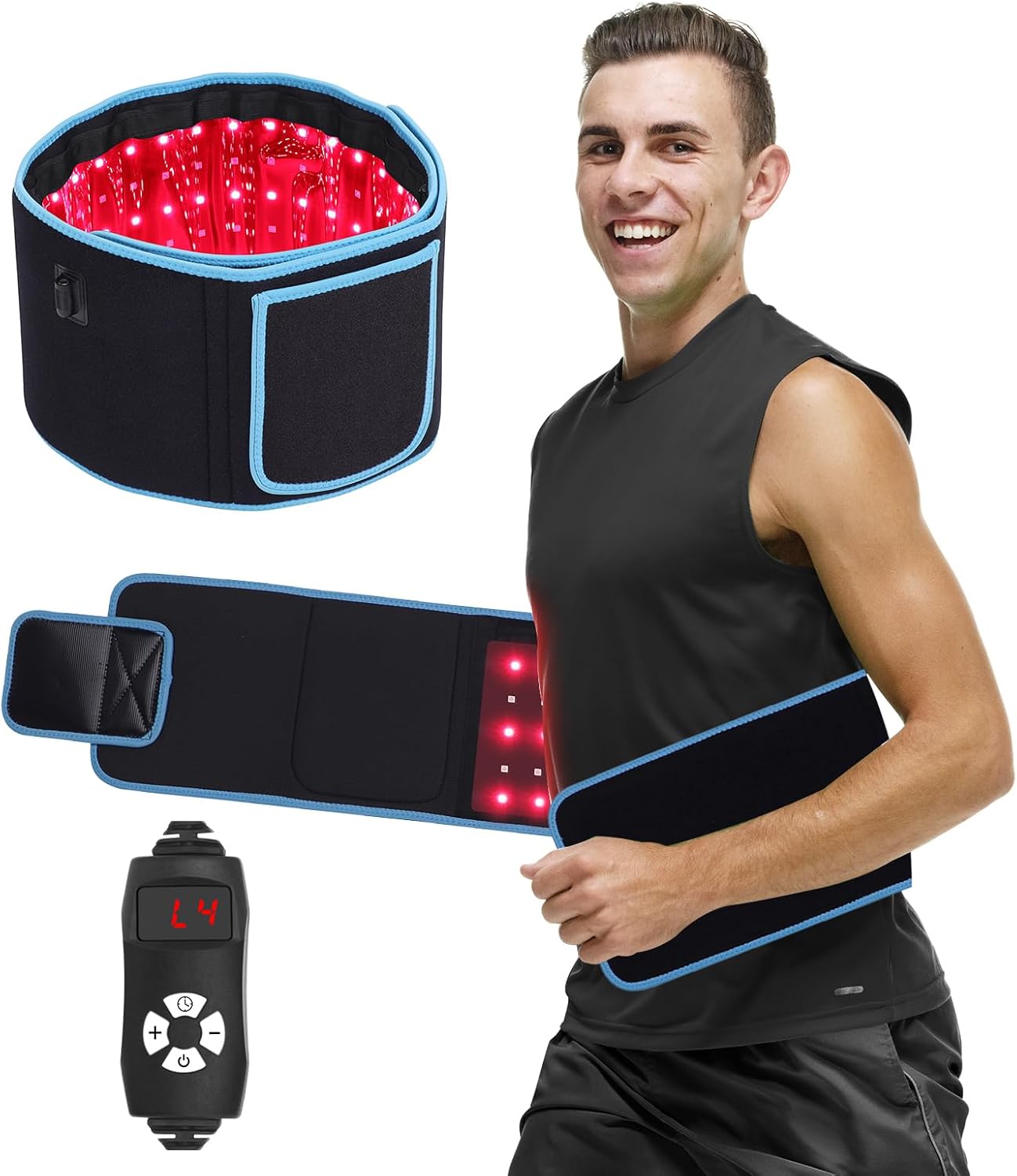 Crossfit Gym - LED โฟโตเทอราพี เข็มขัดนวดแสงสีแดงประคบร้อน 850 นาโนเมตร 660